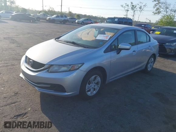 2014 Honda Civic Sedan LX with VIN 19XFB2F5XEE062023, listed as a IAAI auction lot 41956042 with 60,095 mi miles. Bid and sale history available at carsss.com. Image 2.
