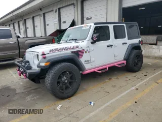 2020 Jeep Wrangler Unlimited Willys with VIN 1C4HJXDN3LW129737, listed as a Copart auction lot 80152464 with 97,700 mi miles and Salvage title. Bid and sale history available at DreamBid. Image 1.