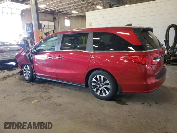 2023 Honda Odyssey EX-L with VIN 5FNRL6H6XPB025574, listed as a Copart auction lot 48046215 with 46,865 mi miles and Salvage Title. Bid and sale history available at carsss.com. Image 2.