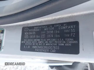 2006 Hyundai Accent GLS with VIN KMHCN46C86U007833, listed as a IAAI auction lot 41760603 with 60,030 mi miles. Bid and sale history available at carsss.com. Image 9.