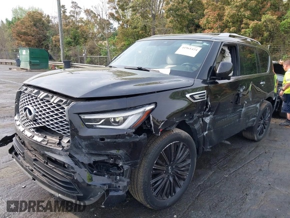 2019 Infiniti QX80 LUXE with VIN JN8AZ2NE7K9238439, listed as a IAAI auction lot 41961424 with Not Provided miles. Bid and sale history available at carsss.com. Image 2.