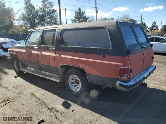 1988 Chevrolet Suburban with VIN 1GNGR26K1JF150407, listed as a Copart auction lot 81728774 with 27,783 mi miles and Non Repairable. Bid and sale history available at carsss.com. Image 2.