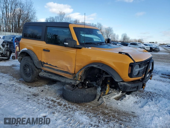 2022 Ford Bronco with VIN 1FMDE5CP7NLB42694, listed as a Copart auction lot 88515645 with 47,503 mi miles and Salvage Title. Bid and sale history available at DreamBid. Image 4.