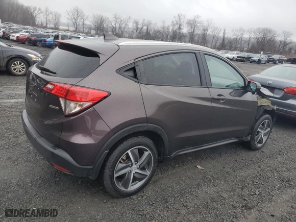 2022 Honda HR-V EX-L with VIN 3CZRU6H76NM750078, listed as a Copart auction lot 48754305 with 21,385 mi miles and Salvage Title. Bid and sale history available at carsss.com. Image 3.