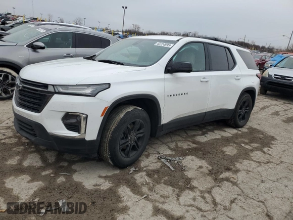 2022 Chevrolet Traverse LS with VIN 1GNEVFKW3NJ116247, listed as a Copart auction lot 43724995 with 52,433 mi miles and Salvage Title. Bid and sale history available at carsss.com. Image 1.