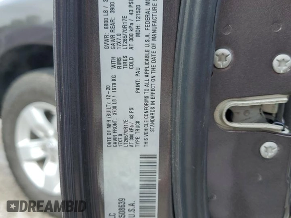 2021 Ram 1500 Tradesman with VIN 1C6RR6FG6MS508639, listed as a Copart auction lot 55292585 with 93,237 mi miles and Clean title. Bid and sale history available at DreamBid. Image 12.