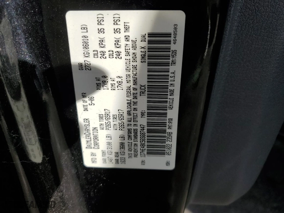 2006 Dodge Dakota SLT with VIN 1D7HE48K56S687447, listed as a Copart auction lot 74641494 with 174,798 mi miles and Salvage Title. Bid and sale history available at carsss.com. Image 12.