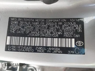 2017 Toyota Prius Two with VIN JTDKARFU9H3037028, listed as a IAAI auction lot 41808283 with 147,617 mi miles. Bid and sale history available at carsss.com. Image 9.