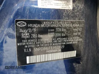 2020 Hyundai Elantra SEL z VIN 5NPD84LF1LH522029, wystawiony jako Copart lot #52594695 z przebiegiem 85 126 mil mil oraz Szkoda całkowita • Salvage title. Historia ofert i sprzedaży dostępna na DreamBid. Obrazek 14.
