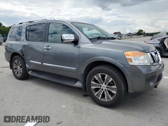 2015 Nissan Armada SV z VIN 5N1BA0ND1FN613558, wystawiony jako Copart lot #56204725 z przebiegiem 121 129 mil mil oraz Czysty tytuł • Clean title. Historia ofert i sprzedaży dostępna na DreamBid. Obrazek 4.