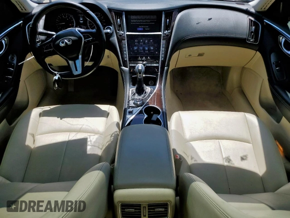 2018 Infiniti Q50 Luxe with VIN JN1EV7AP9JM352518, listed as a Copart auction lot 52697545 with 66,596 mi miles and Clean title. Bid and sale history available at DreamBid. Image 8.