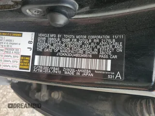 2011 Toyota Prius I z VIN JTDKN3DU4B5349516, wystawiony jako Copart lot #54726025 z przebiegiem 179 452 mil mil oraz Szkoda całkowita • Salvage title. Historia ofert i sprzedaży dostępna na DreamBid. Obrazek 13.