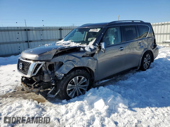2020 Nissan Armada SL with VIN JN8AY2NC1LX519120, listed as a Copart auction lot 87589765 with 0 mi miles and Salvage Title. Bid and sale history available at carsss.com. Image 1.