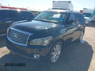 2012 Infiniti QX56 8-passenger with VIN JN8AZ2ND1C9715889, listed as a IAAI auction lot 41440893 with 221,212 mi miles and . Bid and sale history available at DreamBid. Image 2.