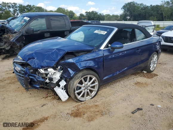 2015 Audi A3 1.8T Premium with VIN WAU6CLFFXF1059779, listed as a Copart auction lot 72896174 with 65,961 mi miles and Salvage Title. Bid and sale history available at carsss.com. Image 1.