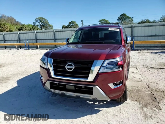 2023 Nissan Armada Platinum with VIN JN8AY2CC4P9182942, listed as a Copart auction lot 83976494 with 12,506 mi miles and Salvage Title. Bid and sale history available at carsss.com. Image 12.