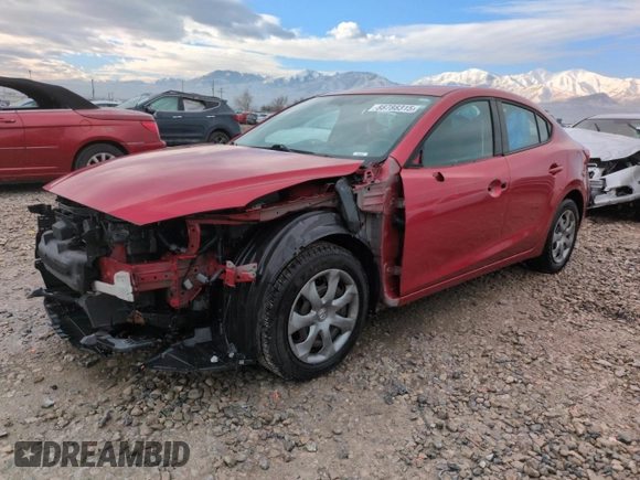 2014 Mazda 3 i SV with VIN JM1BM1T78E1185394, listed as a Copart auction lot 88788315 with 106,915 mi miles and Salvage Title. Bid and sale history available at DreamBid. Image 1.