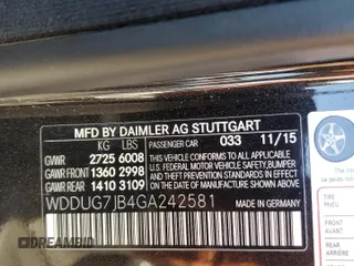 2016 Mercedes-Benz S-Class AMG S 63 with VIN WDDUG7JB4GA242581, listed as a Copart auction lot 75032044 with 77,302 mi miles and Salvage Title. Bid and sale history available at carsss.com. Image 13.