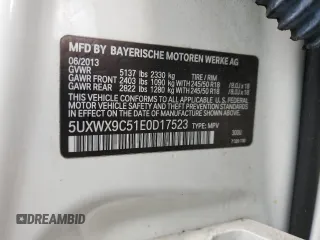 2014 BMW X3 xDrive28i with VIN 5UXWX9C51E0D17523, listed as a Copart auction lot 56364895 with 155,656 mi miles and Clean Title. Bid and sale history available at DreamBid. Image 13.