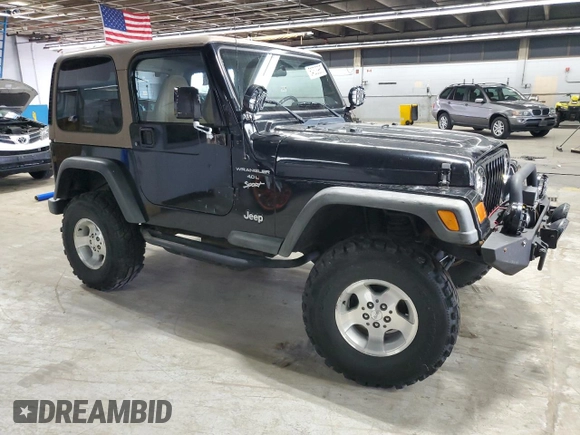 2001 Jeep Wrangler Sport with VIN 1J4FA49S31P331578, listed as a Copart auction lot 54302965 with 102,550 mi miles and Clean Title. Bid and sale history available at carsss.com. Image 4.
