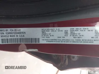 2025 Ram 1500 Big Horn with VIN 1C6RREFG5SN597979, listed as a IAAI auction lot 41931498 with 24,567 mi miles and . Bid and sale history available at DreamBid. Image 9.
