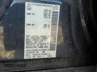 2014 Nissan Altima S with VIN 1N4AL3AP8EC429911, listed as a Copart auction lot 56033295 with 164,215 mi miles and Clean Title. Bid and sale history available at DreamBid. Image 12.