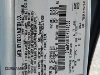 2013 Ford Fusion SE Hybrid with VIN 3FA6P0LU1DR244336, listed as a Copart auction lot 54673405 with 144,180 mi miles and Salvage Title. Bid and sale history available at carsss.com. Image 13.