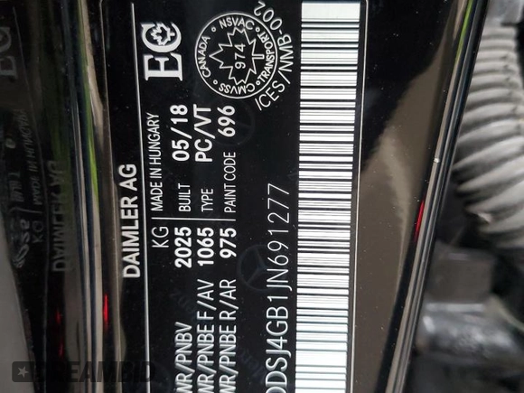 2018 Mercedes-Benz CLA 250 with VIN WDDSJ4GB1JN691277, listed as a Copart auction lot 60510125 with 55,180 mi miles and Clean title. Bid and sale history available at DreamBid. Image 12.