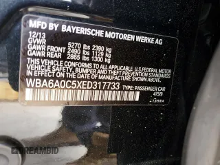 2014 BMW 6 Series 640i z VIN WBA6A0C5XED317733, wystawiony jako Copart lot #51289785 z przebiegiem 120 455 mil mil oraz Szkoda całkowita • Salvage title. Historia ofert i sprzedaży dostępna na DreamBid. Obrazek 12.