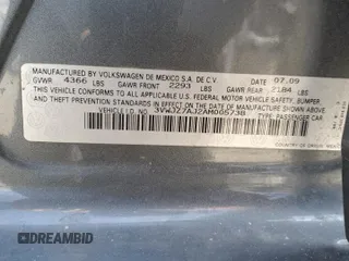2010 Volkswagen Jetta S with VIN 3VWJZ7AJ2AM005738, listed as a Copart auction lot 55462935 with 173,514 mi miles and Salvage title. Bid and sale history available at DreamBid. Image 12.