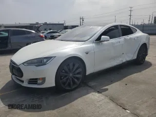 2013 Tesla Model S Performance with VIN 5YJSA1DP1DFP20689, listed as a Copart auction lot 56869305 with Not provided miles and Salvage title. Bid and sale history available at DreamBid. Image 1.