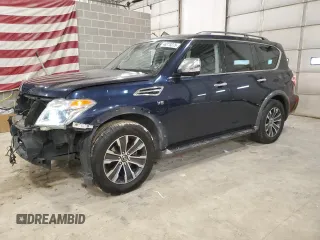 2018 Nissan Armada SL with VIN JN8AY2NC6J9554804, listed as a Copart auction lot 46273275 with 104,010 mi miles and Salvage Title. Bid and sale history available at carsss.com. Image 1.