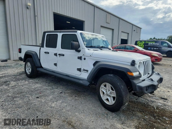 2020 Jeep Gladiator Sport S with VIN 1C6JJTAG0LL109695, listed as a Copart auction lot 63112895 with 53,491 mi miles and Non repairable. Bid and sale history available at DreamBid. Image 4.