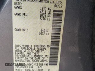 2015 Nissan Altima SV z VIN 1N4AL3AP0FC416846, wystawiony jako Copart lot #54020675 z przebiegiem 161 051 mil mil oraz Szkoda całkowita • Salvage title. Historia ofert i sprzedaży dostępna na DreamBid. Obrazek 12.