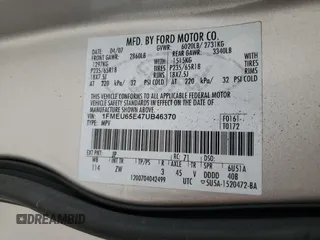 2007 Ford Explorer Limited с VIN 1FMEU65E47UB46370, выставлен на аукционе Copart как лот 84298024 с пробегом 105 011 миль миль и Чистый • Clean title. История ставок и продаж доступна на DreamBid. Изображение 13.