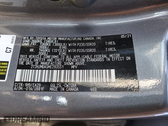 2021 Lexus RX with VIN 2T2HZMDA5MC293551, listed as a Copart auction lot 47297435 with 114,007 mi miles and Salvage Title. Bid and sale history available at carsss.com. Image 14.