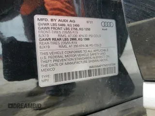 2021 Audi Q5 Premium с VIN WA1AAAFY7M2137266, выставлен на аукционе Copart как лот 63494895 с пробегом 41 464 миль миль и На запчасти • Non repairable. История ставок и продаж доступна на DreamBid. Изображение 14.