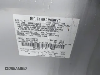 2011 Ford Taurus SEL with VIN 1FAHP2EW1BG117660, listed as a IAAI auction lot 42133767 with 204,965 mi miles and . Bid and sale history available at DreamBid. Image 9.