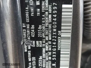 2021 Kia K5 LXS with VIN 5XXG14J2XMG044997, listed as a Copart auction lot 43596035 with 93,381 mi miles and Salvage Title. Bid and sale history available at carsss.com. Image 12.