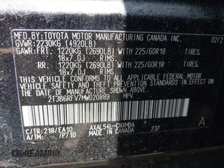 2021 Toyota RAV4 Hybrid LE с VIN 2T3B6RFV7MW020889, выставлен на аукционе IAAI как лот 42546850 с пробегом 75 237 миль миль и . История ставок и продаж доступна на DreamBid. Изображение 9.