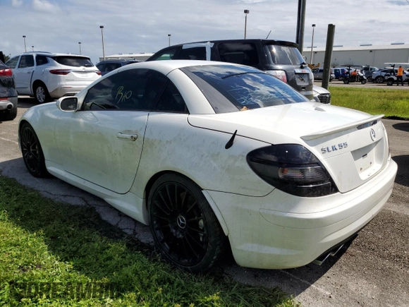 2006 Mercedes-Benz SLK-Class 5.5L AMG with VIN WDBWK73F56F127117, listed as a Copart auction lot 75090334 with 0 mi miles and Salvage Title. Bid and sale history available at carsss.com. Image 2.