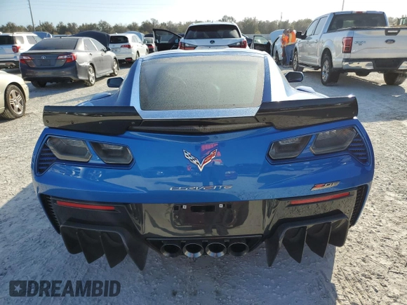2016 Chevrolet Corvette Z06 1LZ with VIN 1G1YP2D64G5601801, listed as a Copart auction lot 76902984 with 8,455 mi miles and Salvage Title. Bid and sale history available at carsss.com. Image 6.
