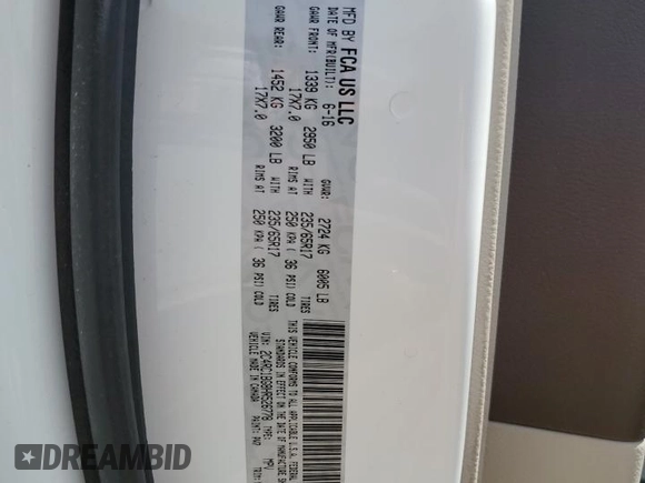 2017 Chrysler Pacifica Touring L with VIN 2C4RC1BG8HR526778, listed as a Copart auction lot 55334255 with 241,302 mi miles and Salvage Title. Bid and sale history available at DreamBid. Image 13.