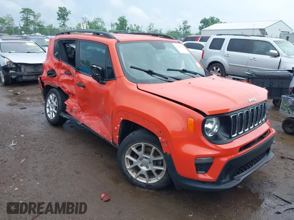 2020 Jeep Renegade Sport z VIN ZACNJAAB0LPL08984, wystawiony jako IAAI lot #42264734 z przebiegiem 55 562 mil mil oraz . Historia ofert i sprzedaży dostępna na DreamBid. Obrazek 1.