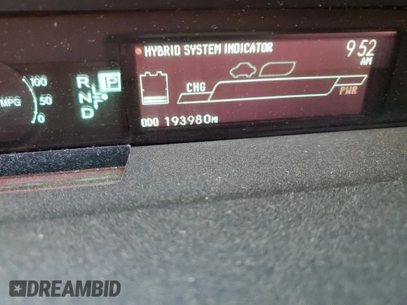 2012 Toyota Prius One with VIN JTDKN3DU9C1577665, listed as a Copart auction lot 52639725 with 193,980 mi miles and Salvage Title. Bid and sale history available at DreamBid. Image 9.