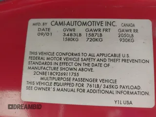 2002 Chevrolet Tracker z VIN 2CNBE18C926911755, wystawiony jako IAAI lot #42452154 z przebiegiem 129 098 mil mil oraz . Historia ofert i sprzedaży dostępna na DreamBid. Obrazek 9.