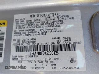 2019 Ford Mustang GT with VIN 1FA6P8CF0K5200425, listed as a IAAI auction lot 41286604 with 70,248 mi miles and . Bid and sale history available at carsss.com. Image 9.