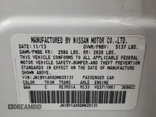2013 Infiniti M with VIN JN1BY1AR6DM605131, listed as a Copart auction lot 72324654 with 78,548 mi miles and Salvage Title. Bid and sale history available at DreamBid. Image 12.