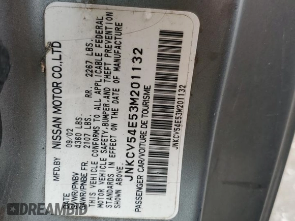 2003 Infiniti G35 w/Leather z VIN JNKCV54E53M201132, wystawiony jako Copart lot #56076775 z przebiegiem 174 657 mil mil oraz Szkoda całkowita • Salvage title. Historia ofert i sprzedaży dostępna na DreamBid. Obrazek 12.