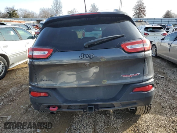 2014 Jeep Cherokee Trailhawk with VIN 1C4PJMBS5EW160669, listed as a Copart auction lot 82000703 with Not provided miles and Salvage title. Bid and sale history available at DreamBid. Image 6.